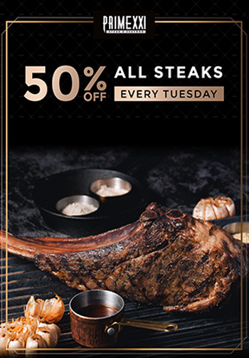 50% off all steaks every tuesday